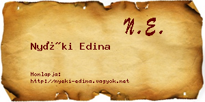 Nyéki Edina névjegykártya